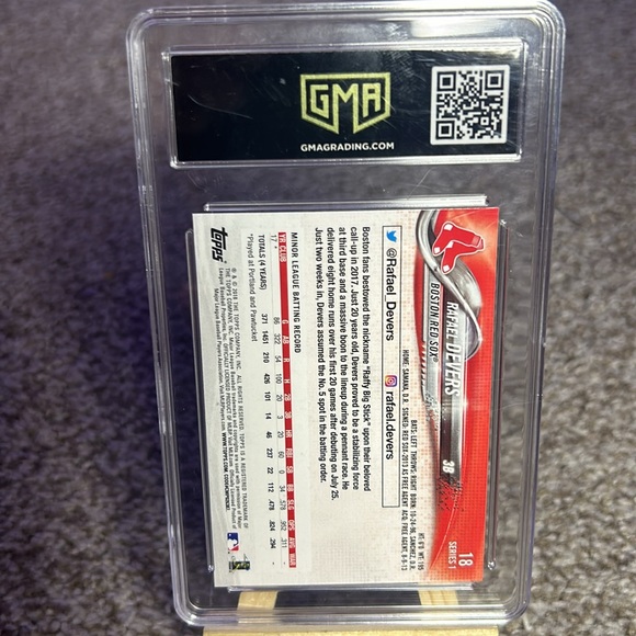 Rafael Devers Topps MLB Rookie Card #18 Boston Red Sox’s Gem Mint 10 - Picture 4 of 4